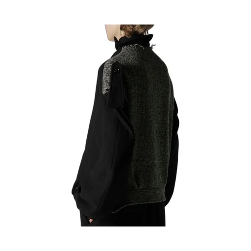 Big Herringbone Collarless Blouson