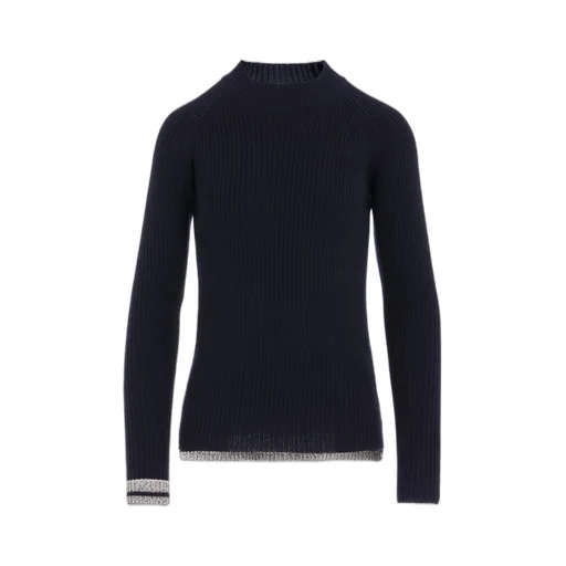 Ribbed Mini High Neck Pullover
