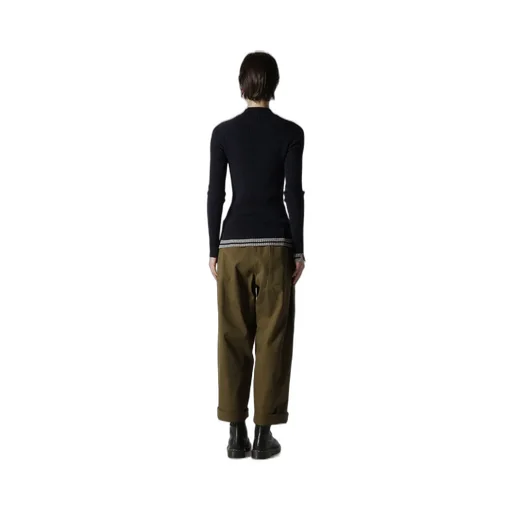 Ribbed Mini High Neck Pullover