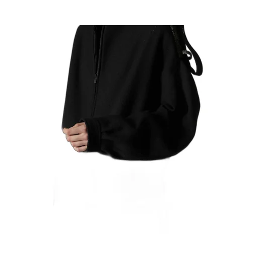Big Herringbone Collarless Blouson