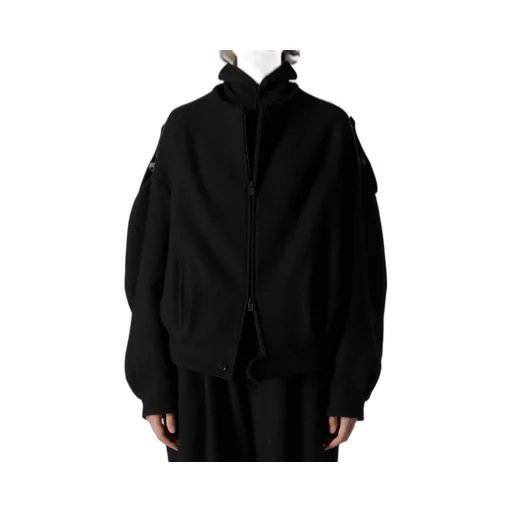 Big Herringbone Collarless Blouson