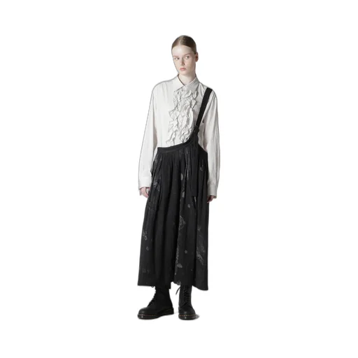 Wool Gauze Smudged Polka Dot Single Strap Skirt