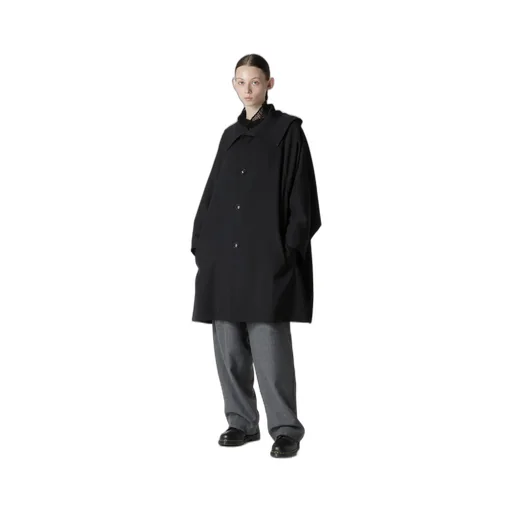 Wool Gauze Twill Tuck Wide Pants