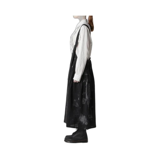 Wool Gauze Smudged Polka Dot Single Strap Skirt