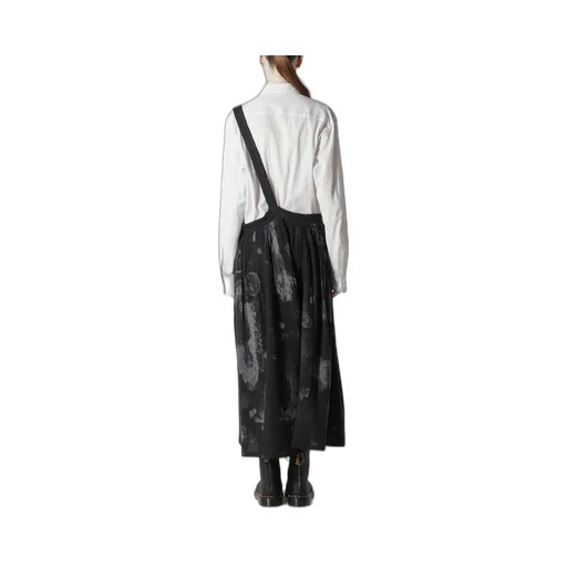 Wool Gauze Smudged Polka Dot Single Strap Skirt