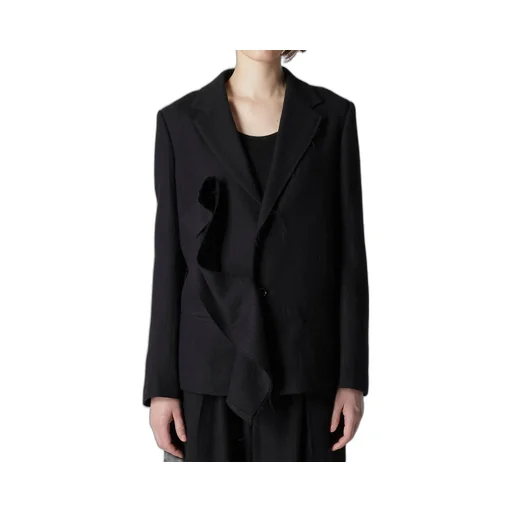 Wool Gauze Twill Left Front Drape Jacket