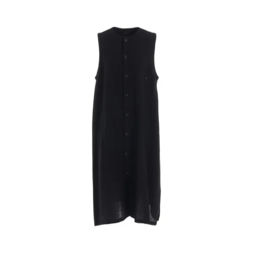 Wool Gauze Twill Long Dress With Pocket