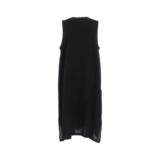 Wool Gauze Twill Long Dress With Pocket