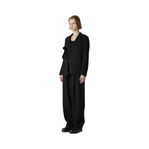 Wool Gauze Twill Left Front Drape Jacket