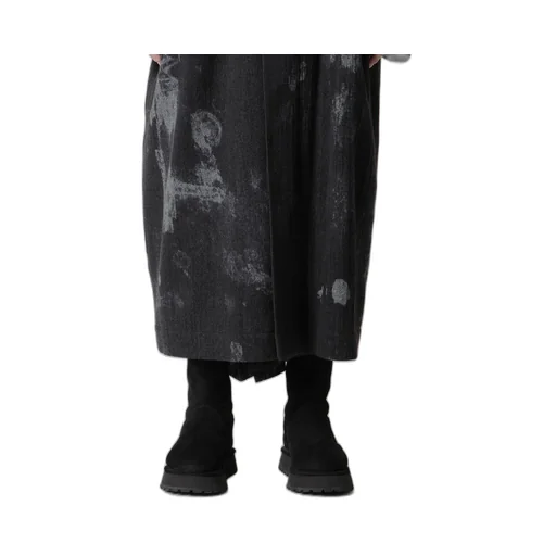 Wool Gauze Smudged Polka Dot Waist String Dress