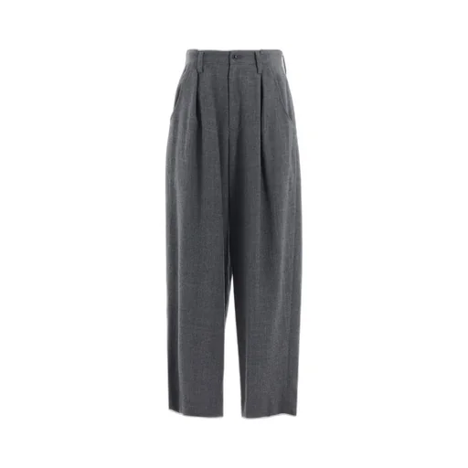 Wool Gauze Twill Tuck Wide Pants
