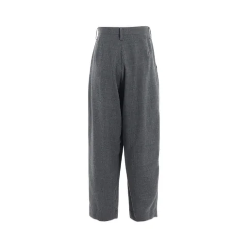 Wool Gauze Twill Tuck Wide Pants