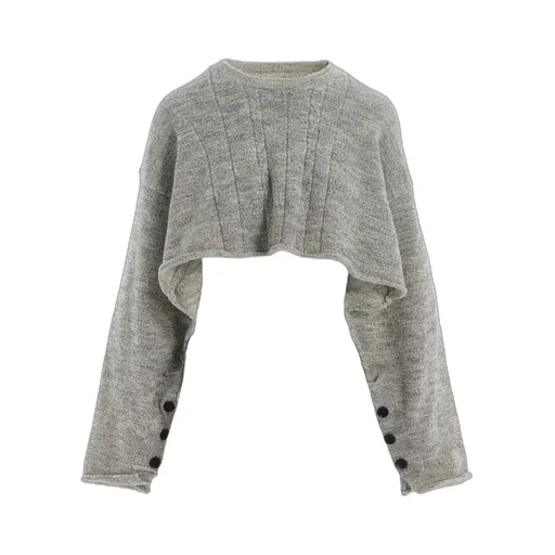 Slub Wool Design Knit Pullover