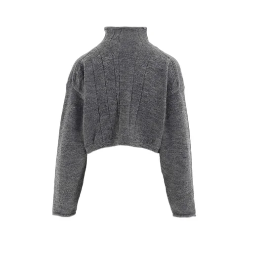 Slub Wool Design Knit Short Pullover