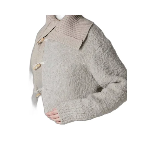Toggle Button Asymmetric Cardigan