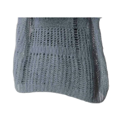 Sheer Plaid Boat Neck Knit