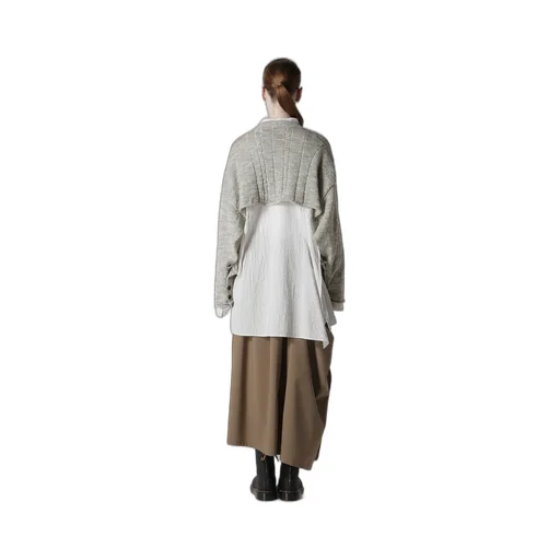 Slub Wool Design Knit Pullover