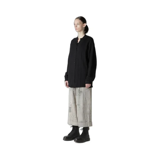 Slub Wool Design Knit Cardigan