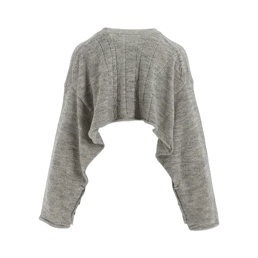 Slub Wool Design Knit Pullover