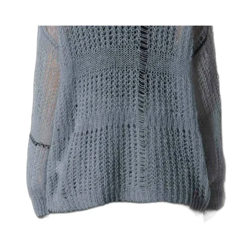 Sheer Plaid Boat Neck Knit