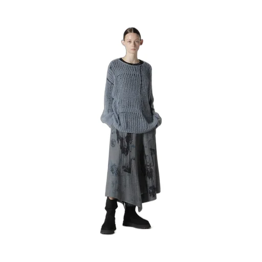 Sheer Plaid Boat Neck Knit