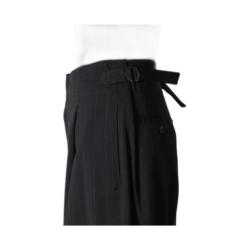W/Ry Stripe Waist String Wide Pants