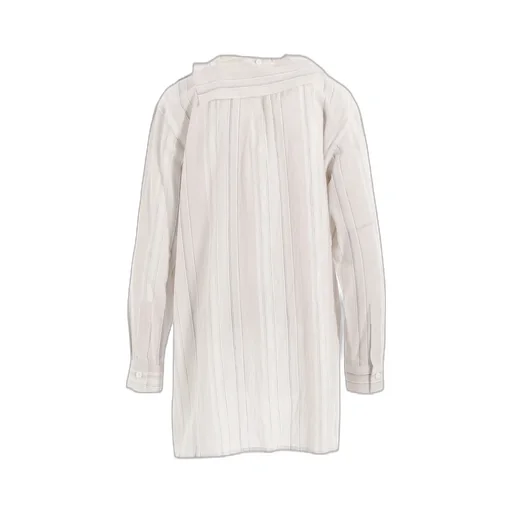Stripe Shrink-Finish Sailor Collar Blouse