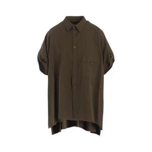 W/Ry Stripe Rolled Sleeve Blouse