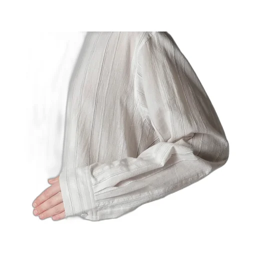 Stripe Shrink-Finish Sailor Collar Blouse