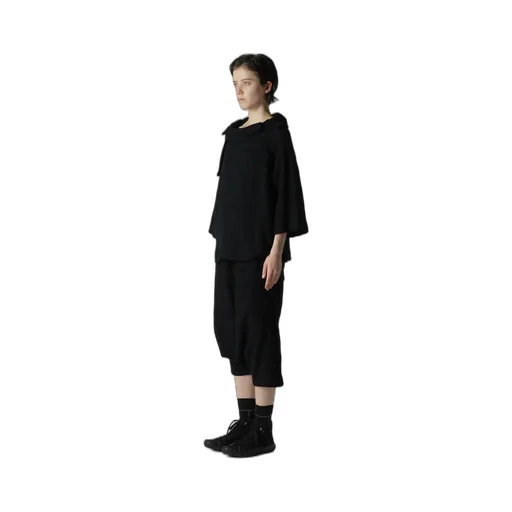 Geometric Sheer Collared Raglan Pullover