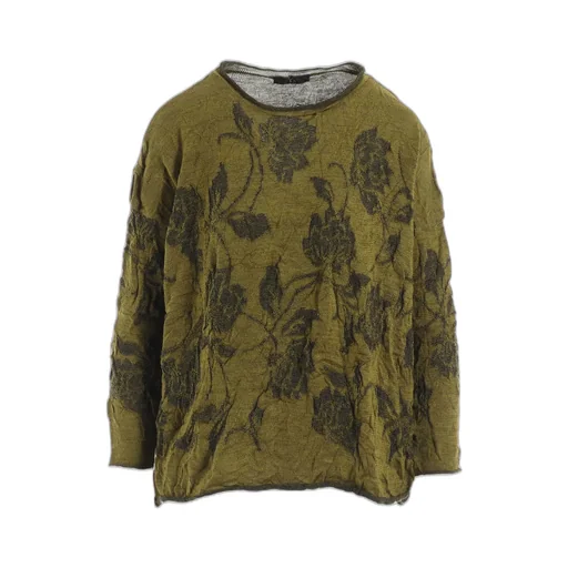 Big Flower Wrinkled Big Knit Pullover