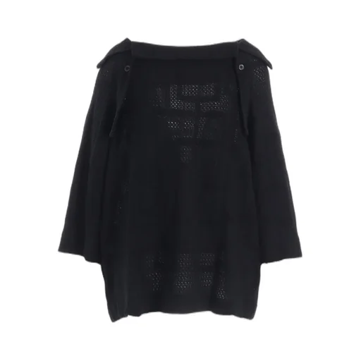 Geometric Sheer Collared Raglan Pullover