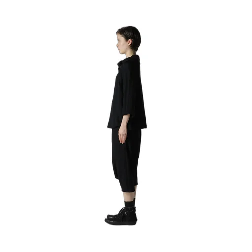 Geometric Sheer Collared Raglan Pullover