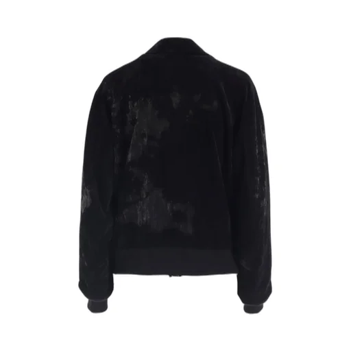 Discharge-Printed Velvet Shirt-Collar Blouson