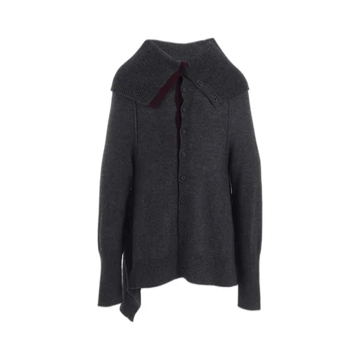 Wool Brend Draped Cardigan