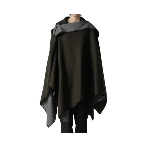 W/Ny Reversible Jersey Asymmeteric Cape