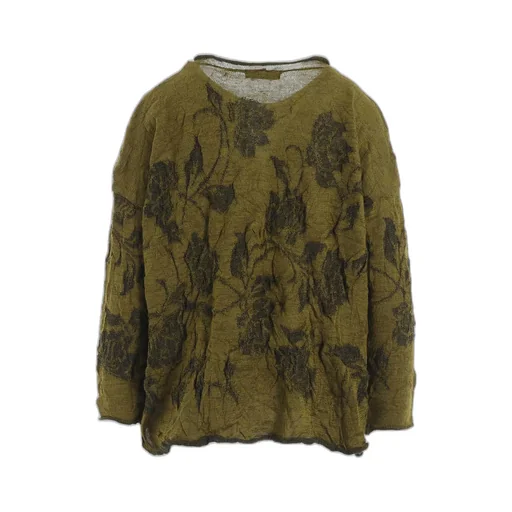 Big Flower Wrinkled Big Knit Pullover
