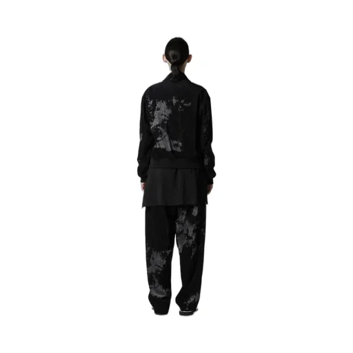 Discharge-Printed Velvet Shirt-Collar Blouson