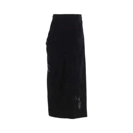 Discharge-Printed Velvet Side Drape Skirt