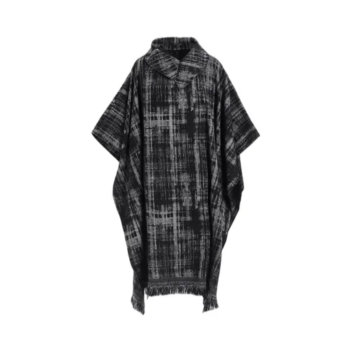 Faded Plaid Jacquard Cloak