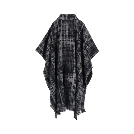 Faded Plaid Jacquard Cloak
