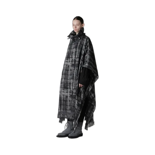 Faded Plaid Jacquard Cloak