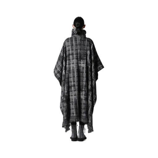 Faded Plaid Jacquard Cloak