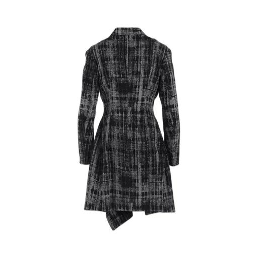 Faded Plaid Jacquard Left Front Cloth Jacket