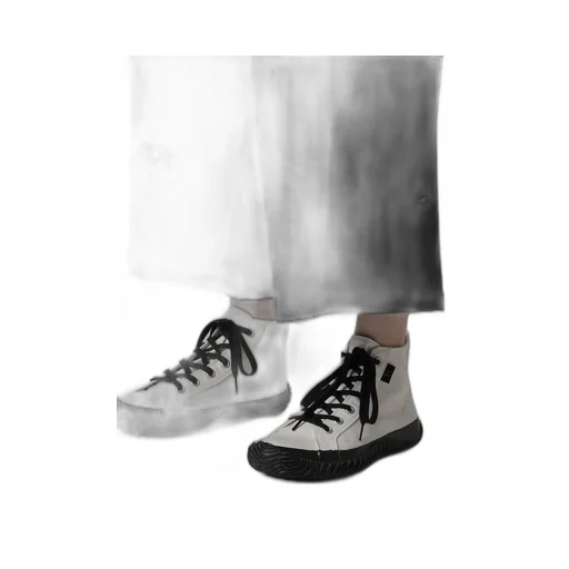 Angel-Print Dungaree Twill Front Plated Wide Pants