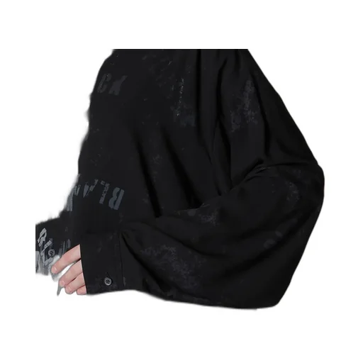 Print Big Blouse Black