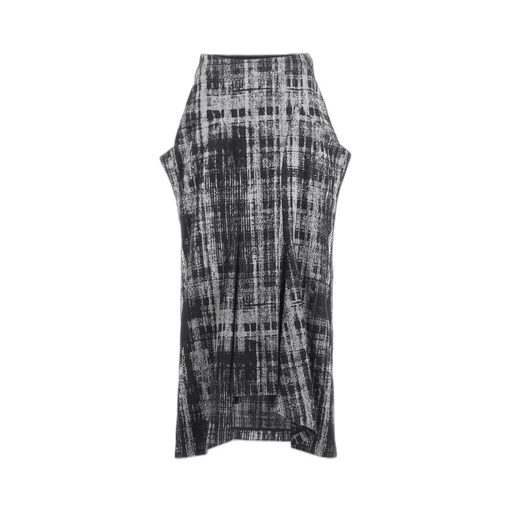 Faded Plaid Jacquard Drop Skirt