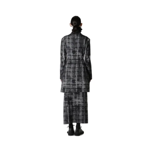 Faded Plaid Jacquard Left Front Cloth Jacket