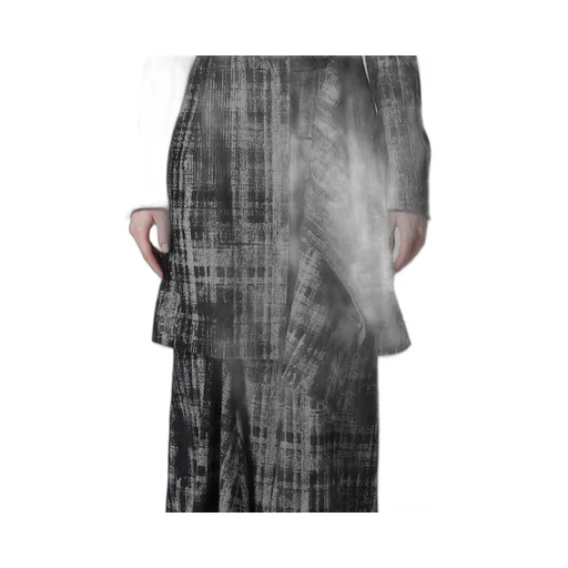 Faded Plaid Jacquard Left Front Cloth Jacket