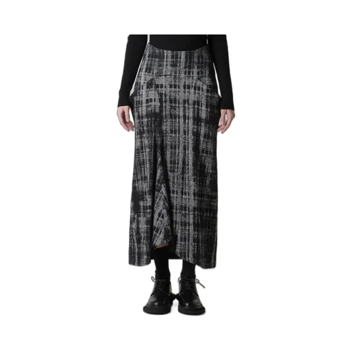 Faded Plaid Jacquard Drop Skirt